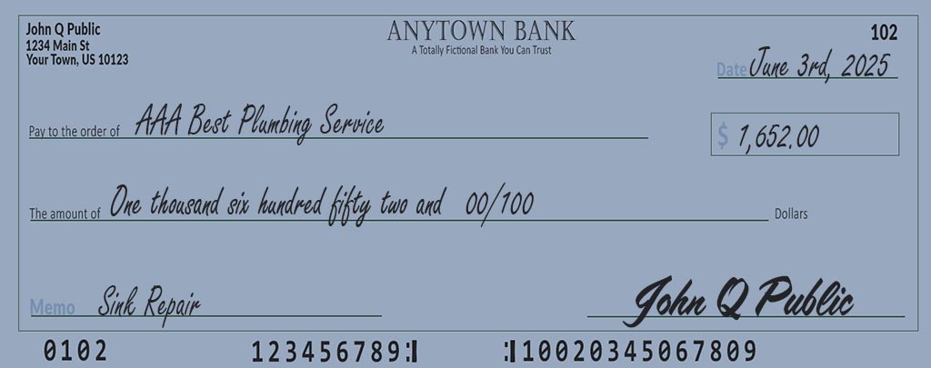 How to write a check correctly