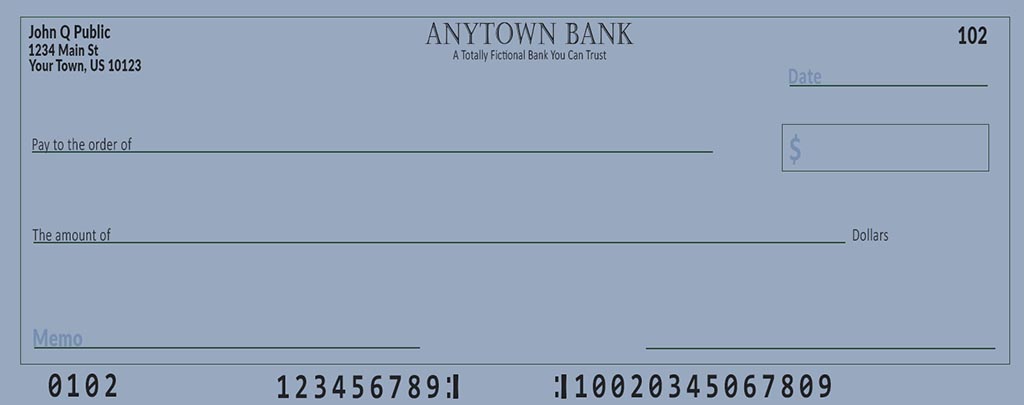 A Blank Check. How to write a check